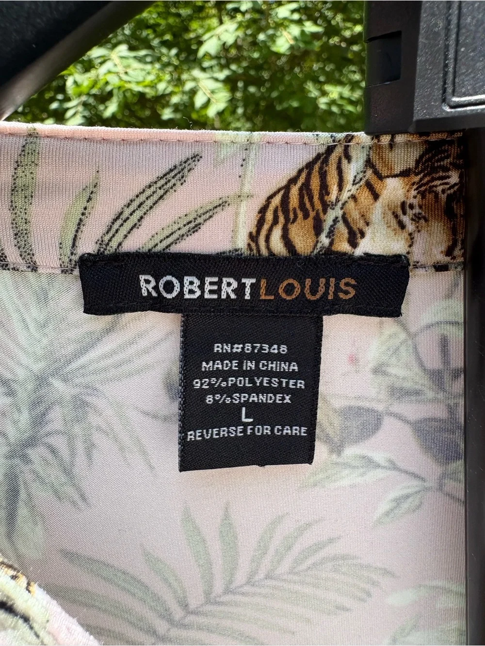 Robert Louis Light Pink Tropical Floral & Tiger Print Midi Dress